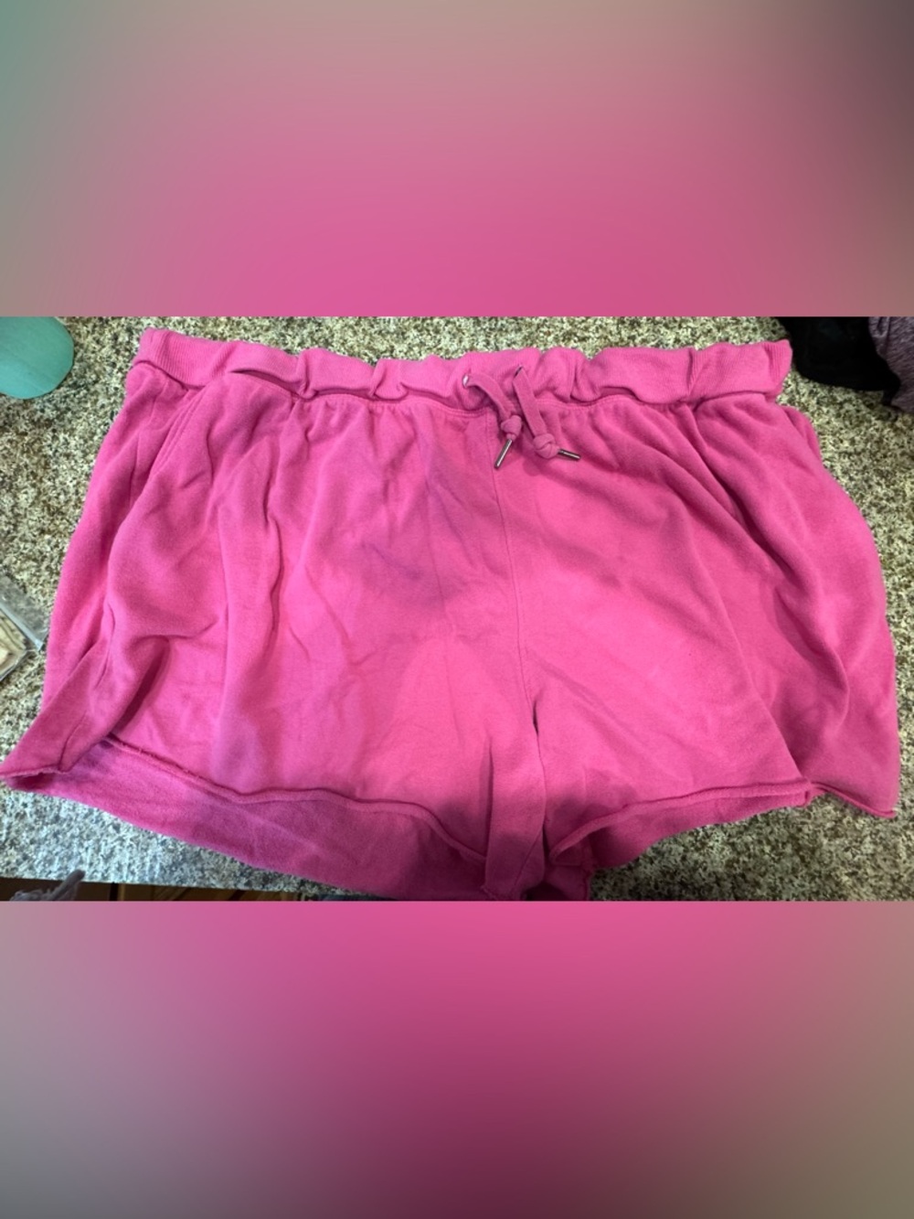 Sky Hot Pink Cozy Shorts with Drawstring